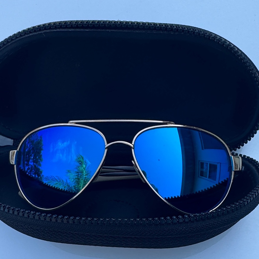 Costa Gold Frame Blue Lens Sunglasses